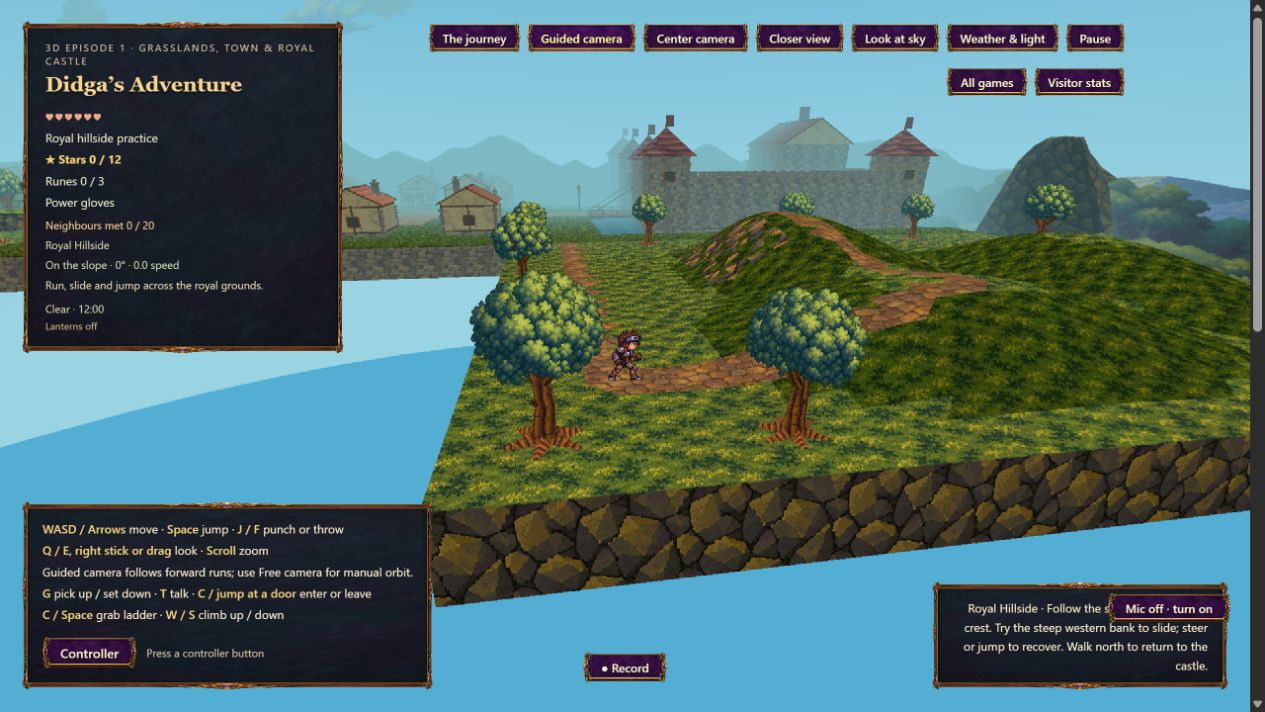 Actual gameplay from the guided-camera review in Didga’s Adventure 3D Episode 1
