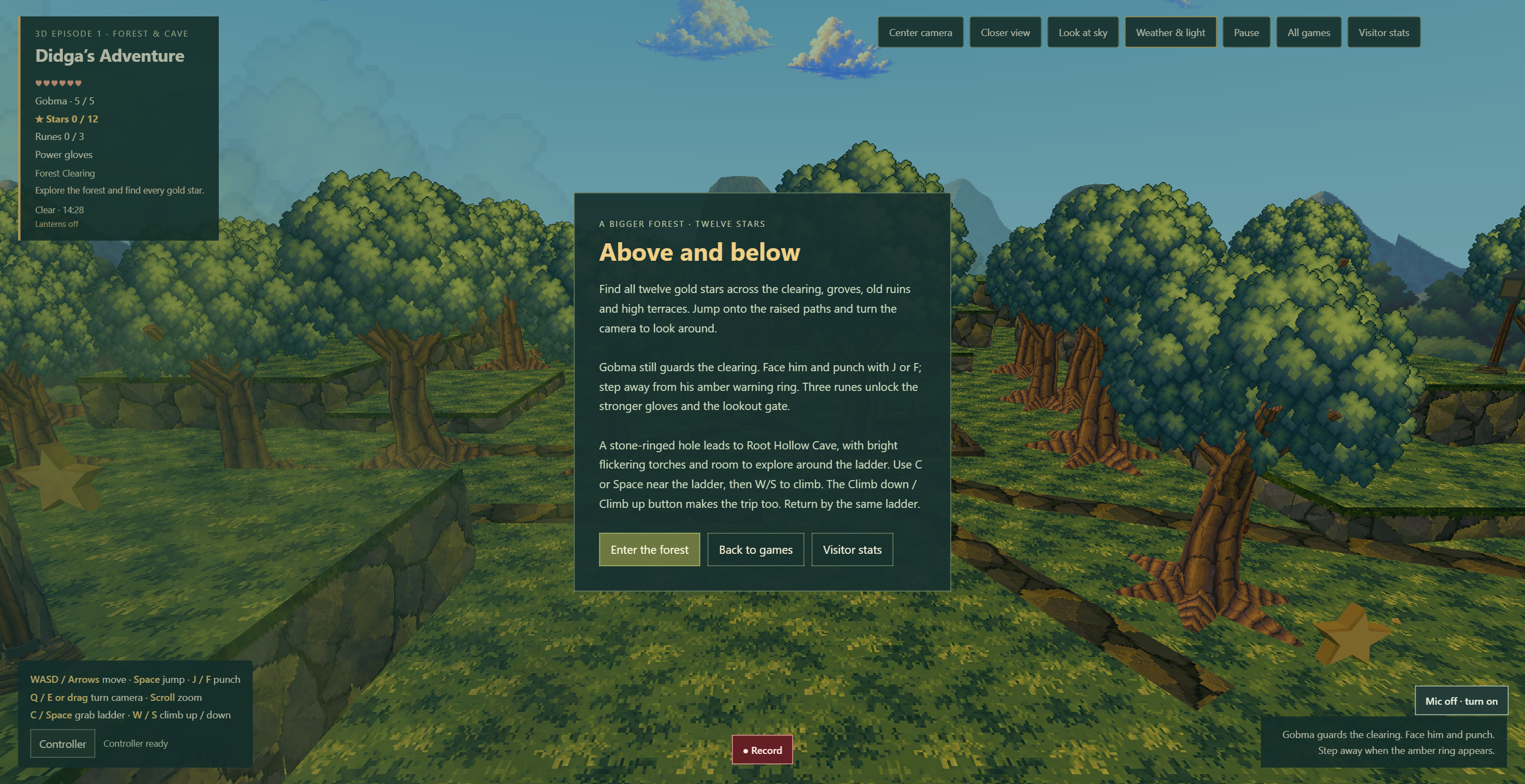 Actual native PNG capture from the 3D Episode 1 screenshot feature, including the game scene and ready menu