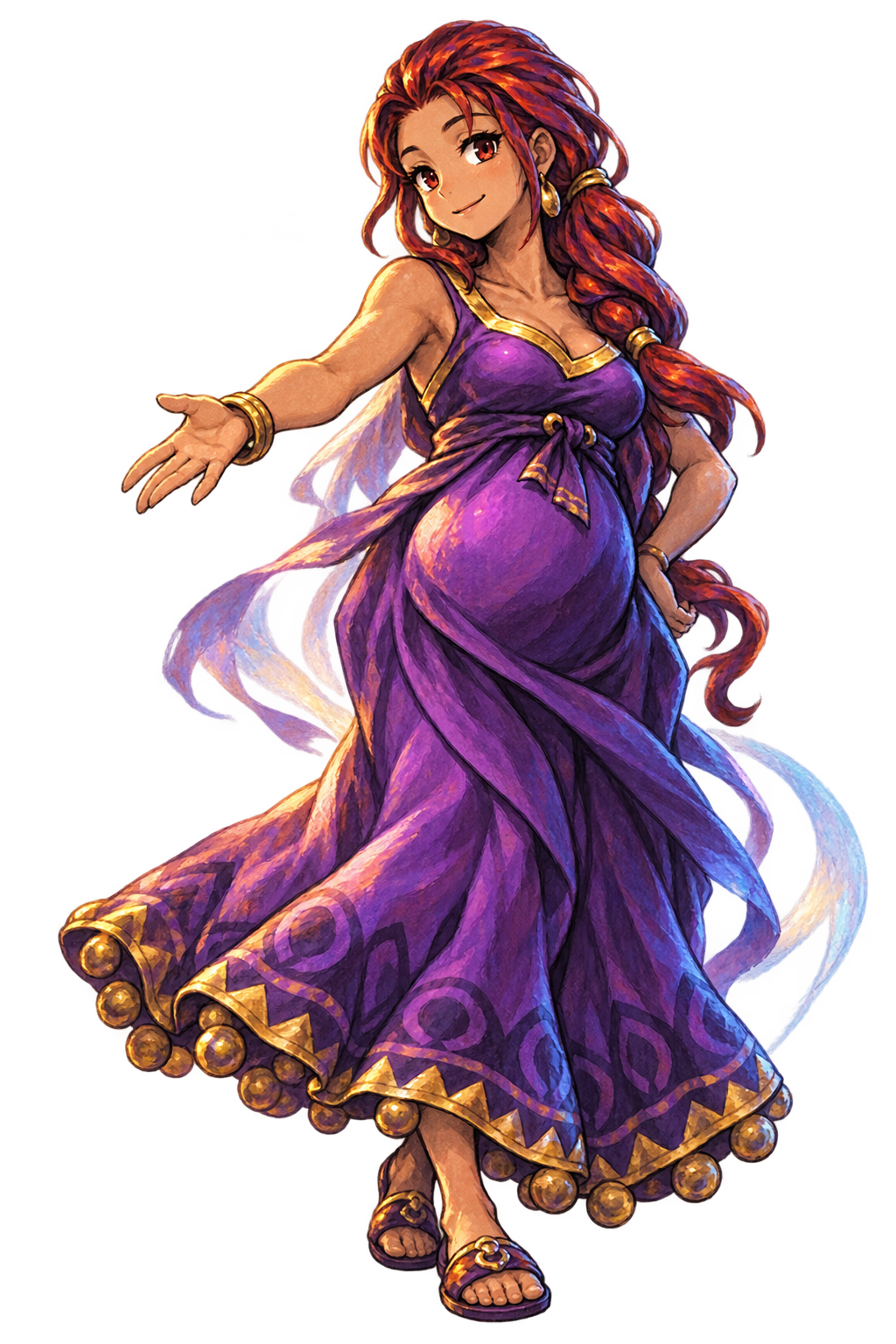 Gazella in her flowing purple dress
